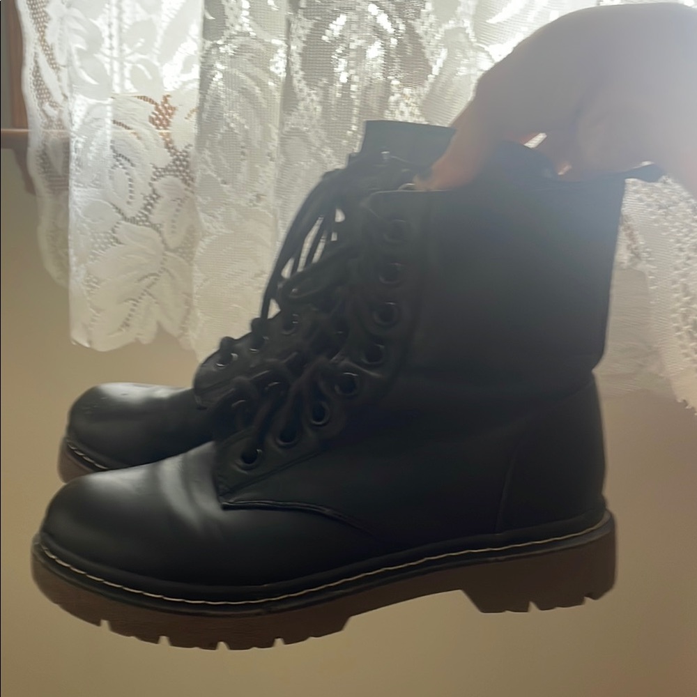 Classic Black Lace-Up Boots